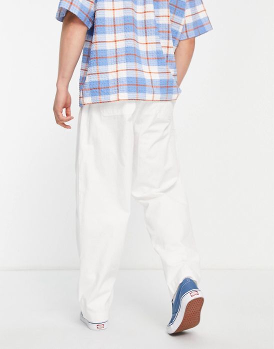 HUF (S) Skate Straight Leg Pants in White чоловічі брюки білі скейт