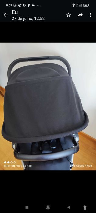 Quinny Buzz + sombrinha + capa transparente para proteger da chuva