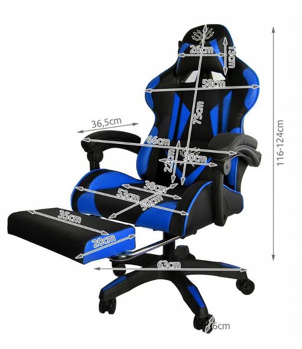 Fotel Gamingowy Profesjonalny z PODNÓŻKIEM!