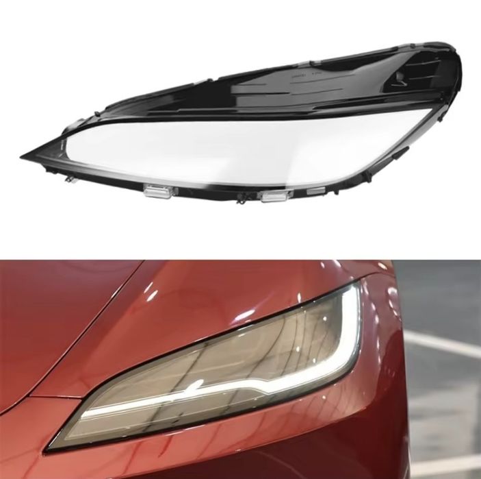 Vidro capa lente farol ótica Tesla Model 3