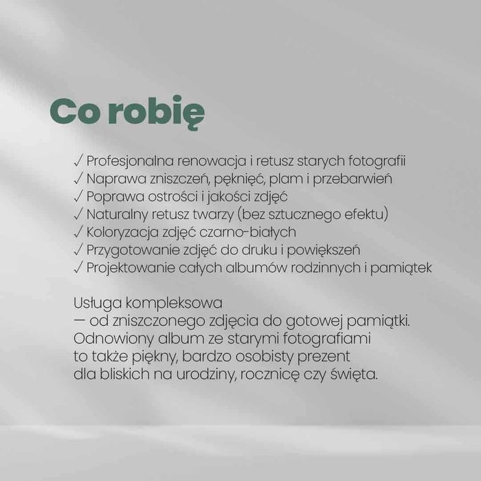 Renowacja starych zdjęć / retusz fotografii