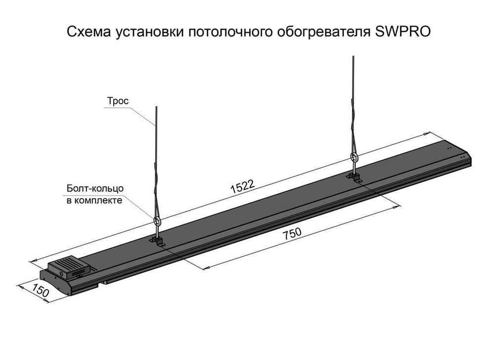 Промисловий обігрівач SunWay 1500 Вт