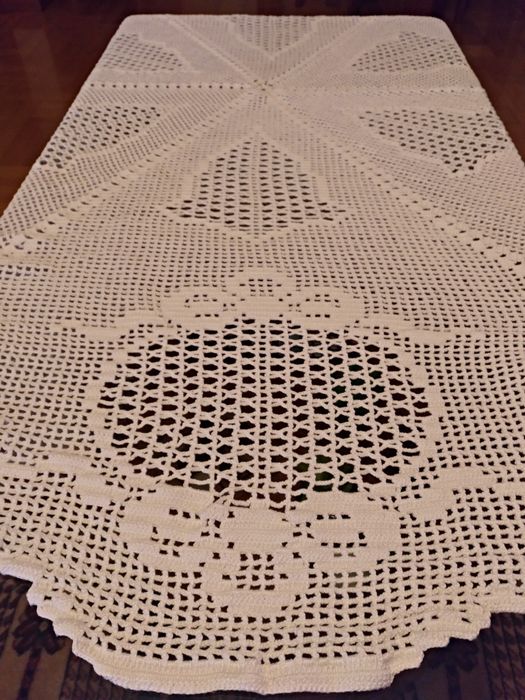 toalha crochê 150cm