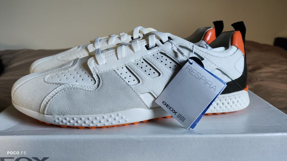 Geox Snake białe skórzane sneakersy rozm 43