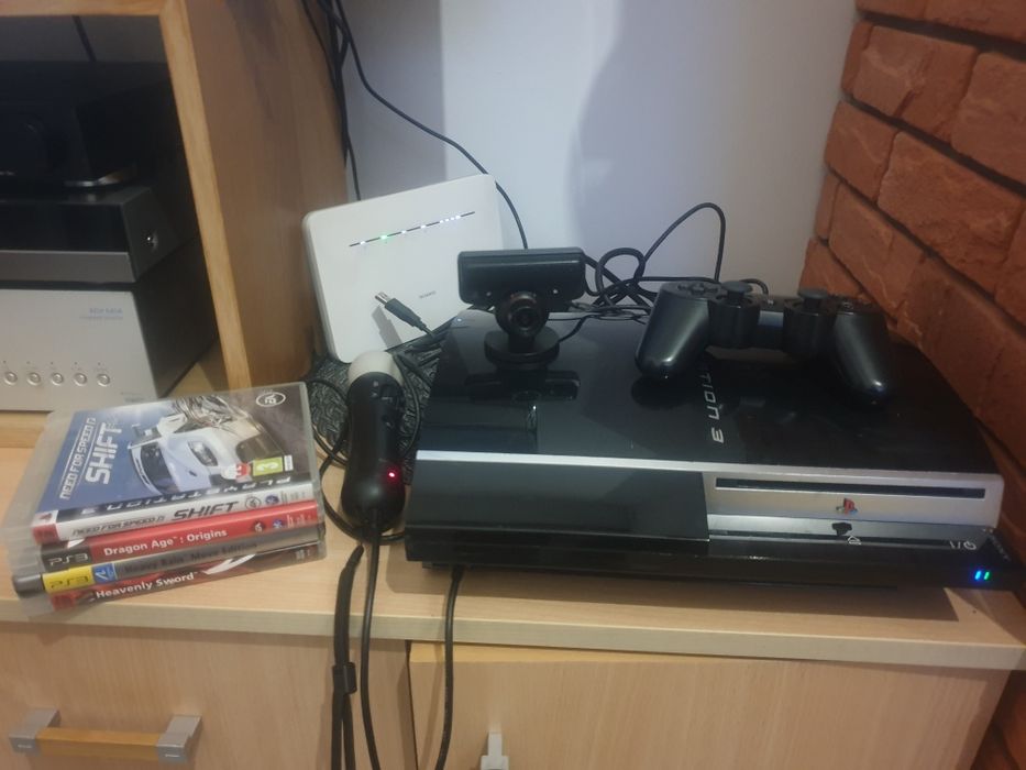 Sony playstation 3 fat ps3. Pad, gry, move, kable. Cy zestaw