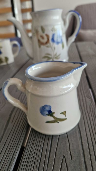 Serviço de chá louça cerâmica pintada a mão vintage