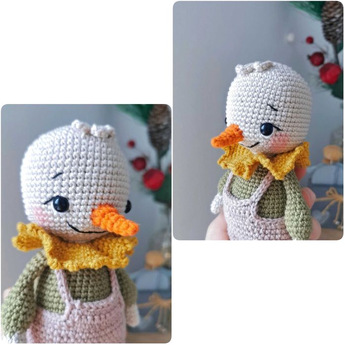 Bałwanek na szydełku, bałwan, maskotka przytulanka handmade
