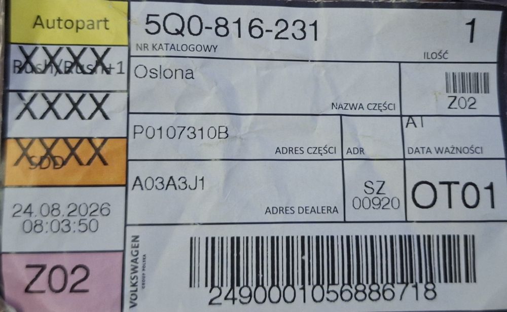 Osłona zaworu klimatyzacji