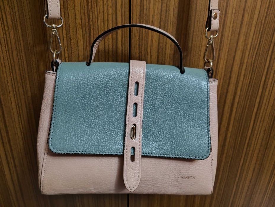 Made in Italy torebka listonoszka torba skóra naturalna brązowa