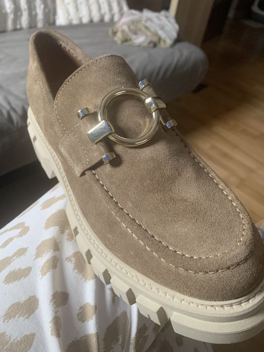 Mokasyny skóra zamsz L’estrosa 39 nowe