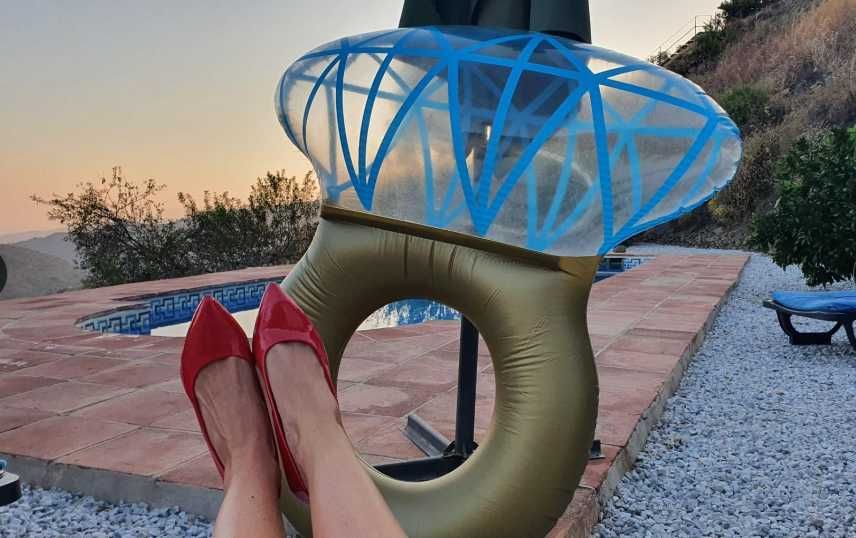 Flutuador insuflável piscina pedido de casamento despedida de solteira