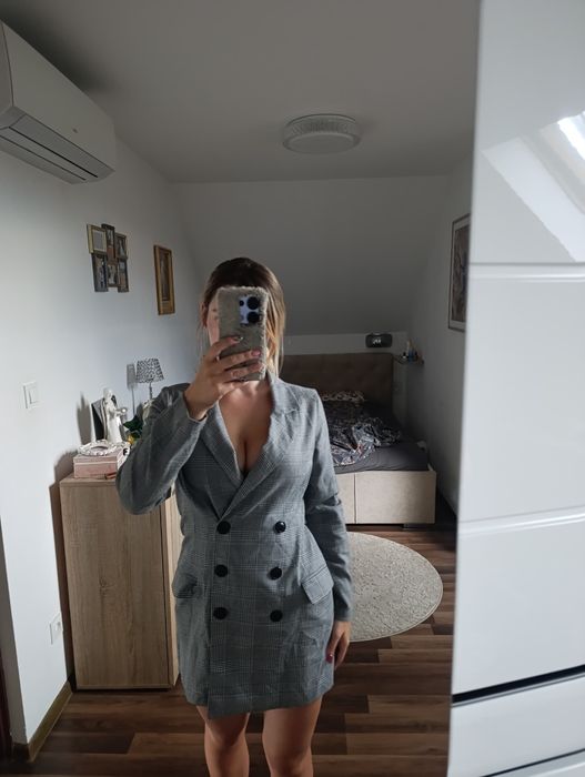 Kombinezon marynarka dekolt marynarkowy kobiecy elegancki s m