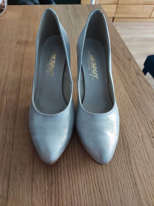 Buty ślubne srebrne