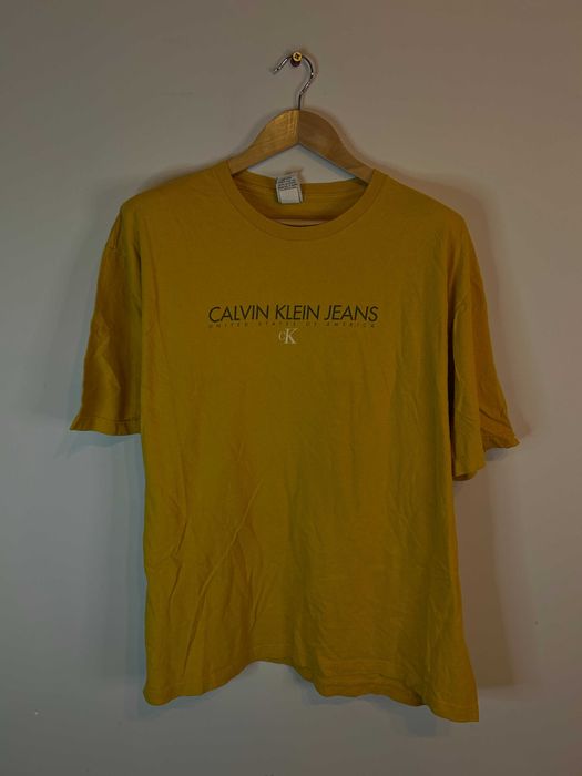Koszulka Calvin Klein żółta z dużym nadrukiem xl