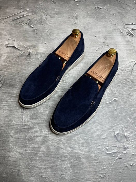 Замшевые лоферы туфли