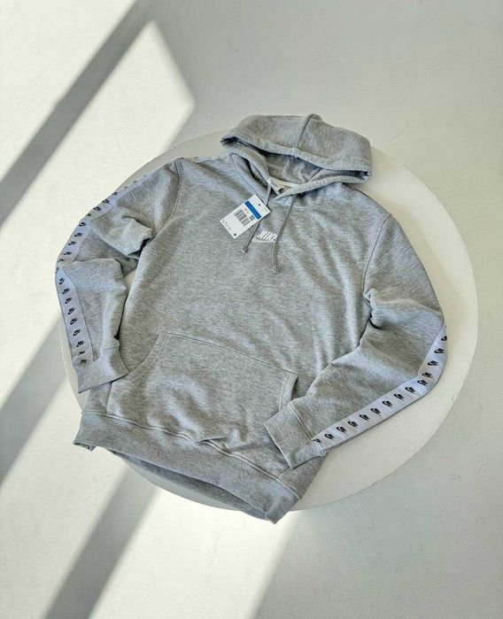 Сірий спортивний костюм найк з лампасами на мікрофлісі | nike