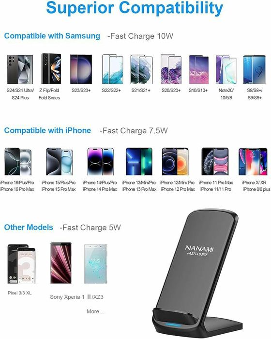 NANAMI A800 Bezprzewodowa ładowarka indukcyjna Samsung iPhone