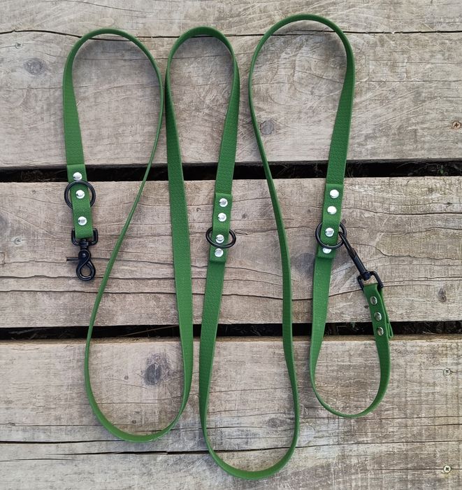 Smycz przepinania dla psa 5M  wodoodporna khaki pcv