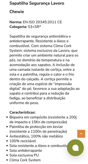 Sapatilhas de segurança antiderrapante .S 3+SR . Tamanho  40 .