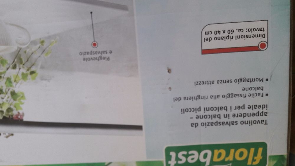 Столик садовый балконный подвесной белый новый 40 х 60 см