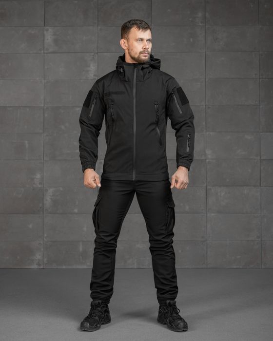 Костюм СофтШелл Тактический Чёрный BLACK Bandit! Костюм Тактичний Чорний СОФТШЕЛЛ на Флісі! Костюм SoftShell чёрный Куртка + Штаны! Размеры S-3XL!