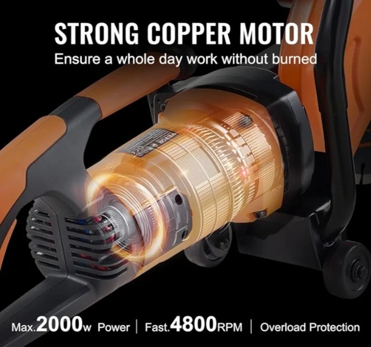 Serra elétrica para concreto VEVOR, 9 polegadas, motor de 1800 W