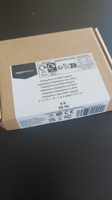 Adaptador DisplayPort para HDMI Amazon Basics 4K @ 60Hz (Novo / Selado)