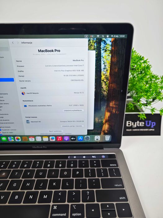 Apple MacBook A1989 13,3"  i7/16GB/256GB , 2019 rok, GWARANCJA