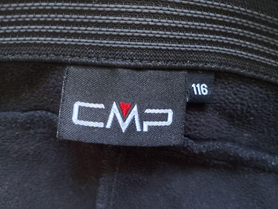 Czarne spodnie trekkingowe Softshell CMP r. 140