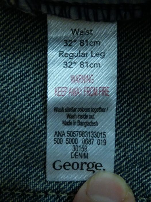 Мужские Джинсы George W32 L32 Оригинал 100% Cotton