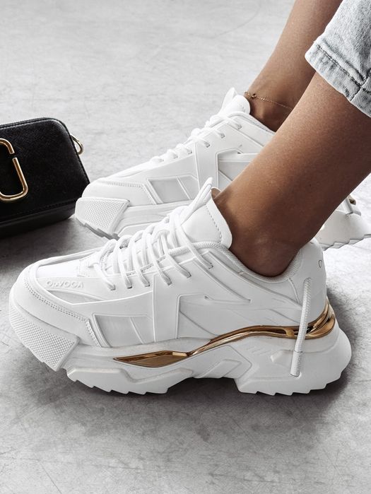 Buty Olavoga Shine biale czarne 38, 39, 40, 41