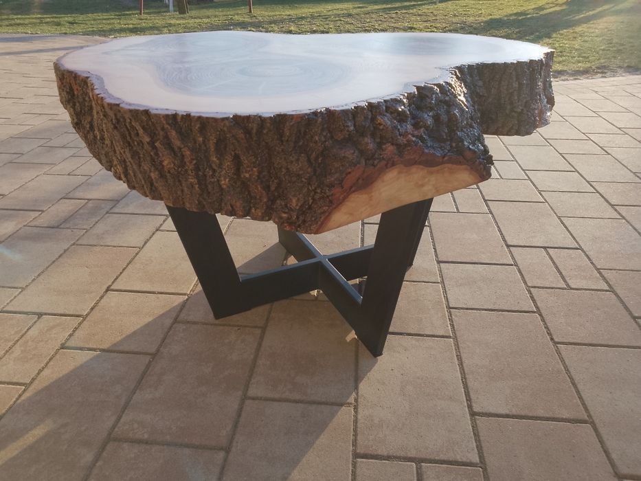 Stół dębowy z pnia