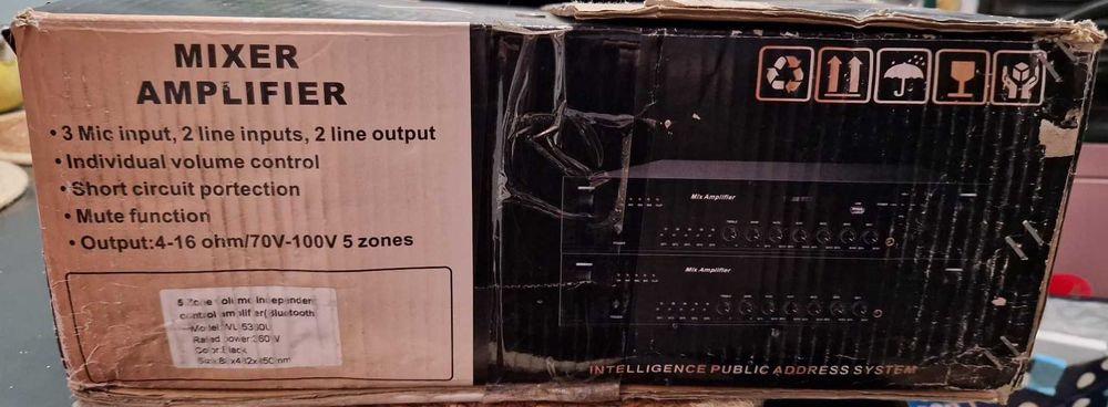 Tonsil WL-5360U – Wzmacniacz miksujący 5-strefowy 360W