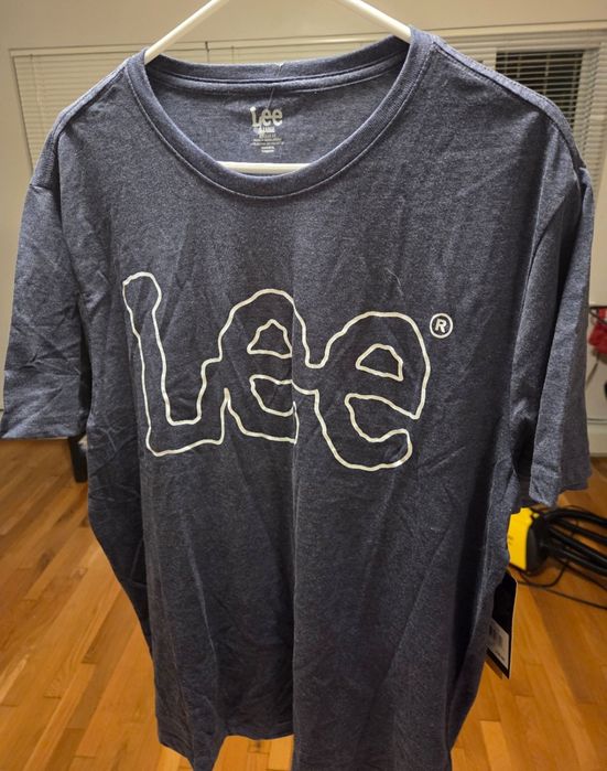 Lee T-shirt oversize logo Navy Heather XL – nowa z darmową wysyłką