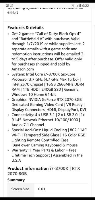 Игровой пк Rtx 2070 / i7-8700k + монитор msi optix 23.6, 144hz