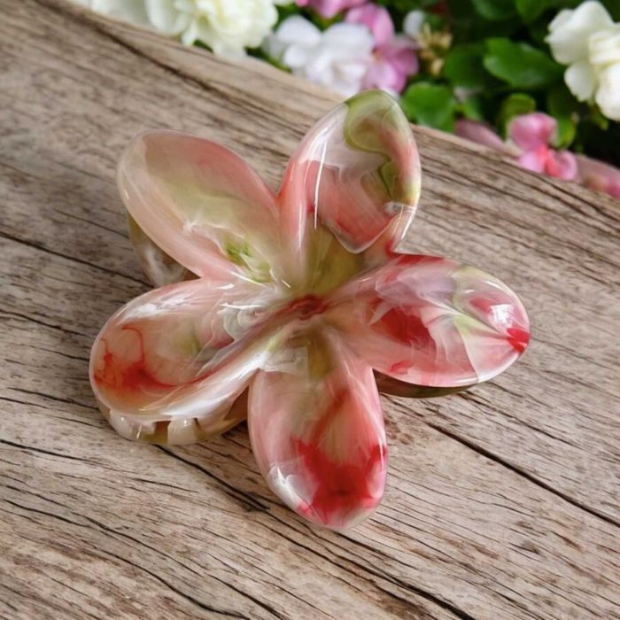 Spinka do Włosów Klamra 8cm Kwiat Kwiatek Lekka do Koka Piękna Perłowa