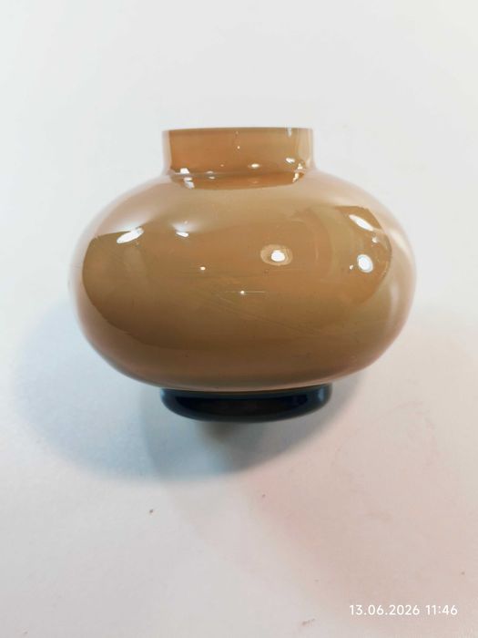 Wazon szklany jak Mały Jas szkło dwuwarstwowe PRL  wys 9cm
