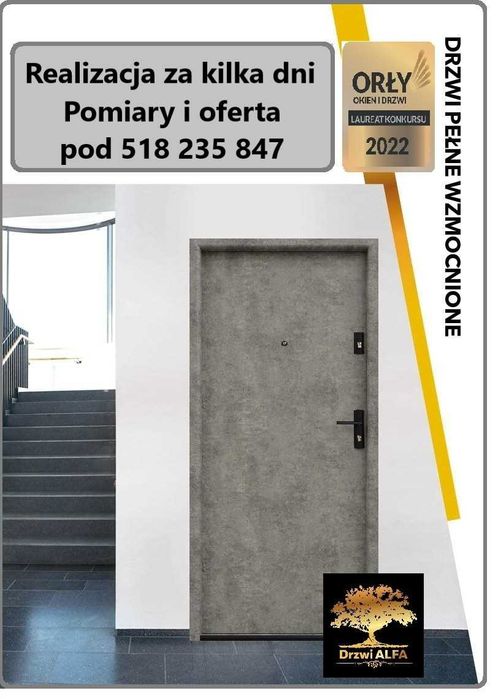 Drzwi z montażem wejściowe wewnętrzne wyciszone Antracyt Grafit Beton