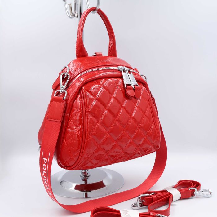 Рюкзак жіночий шкіряний лаковий Polina & Eiterou 21006 Рюкзак женский