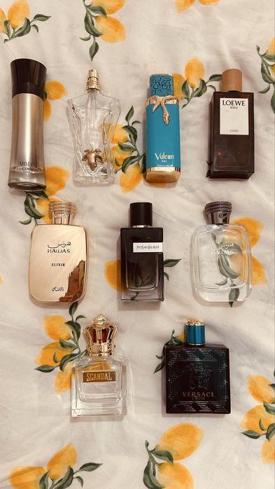 Armani Code - Yves Saint Laurent - YSL - Versace - Jean Paul Gaultier Scandal - Havas - Loewe- Vulcan Feu - puste flakony po perfumach