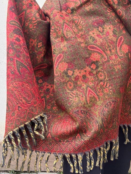 Szal duży ciepły Indie oversize