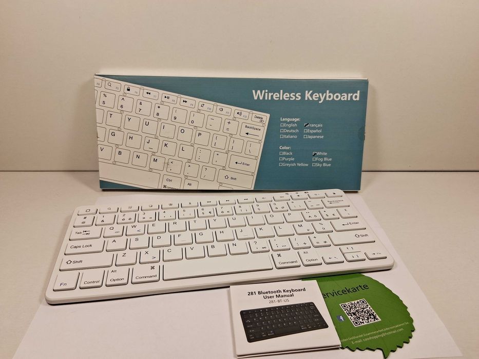 U073 Klawiatura Bezprzewodowa Bluetooth 281-BT-US Ultra Slim Biała