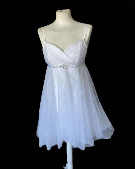 Biała sukienka  damska Lilly 36 S tiul