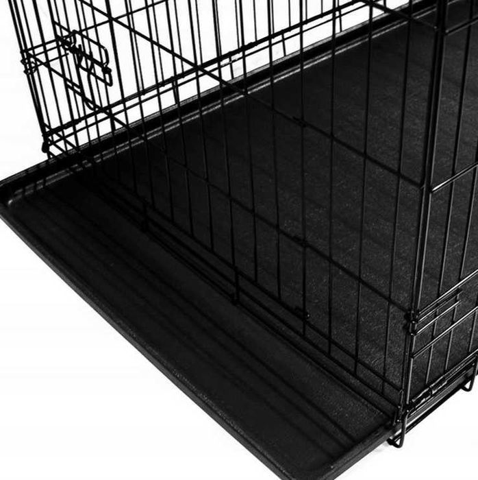 Nowa klatka kennelowa LIONTO 61x42x49 cm | Podwójne drzwi | Solidna