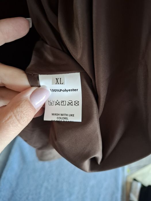 Viralowa kurtka bomberka damska zamszowa XL czekoladowa