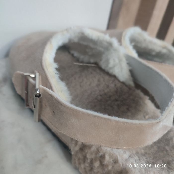 Klapki ocieplane damskie 37