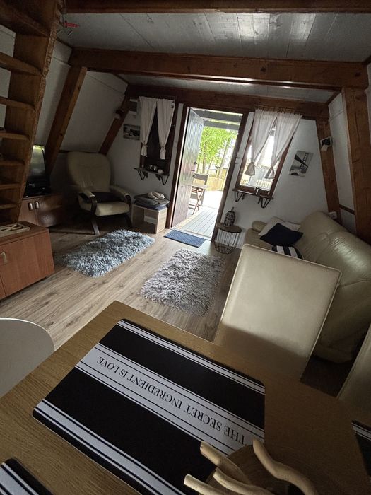 Domek nad jeziorem Symsar -Warmia i Mazury prywatny pomost łódka kajak