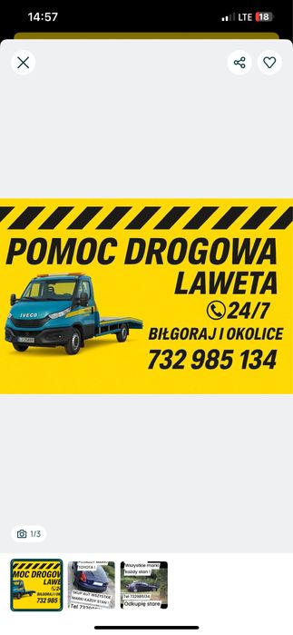 Pomoc Drogowa Zwierzyniec Laweta Szczebrzeszyn Holowanie 24h Panasówka