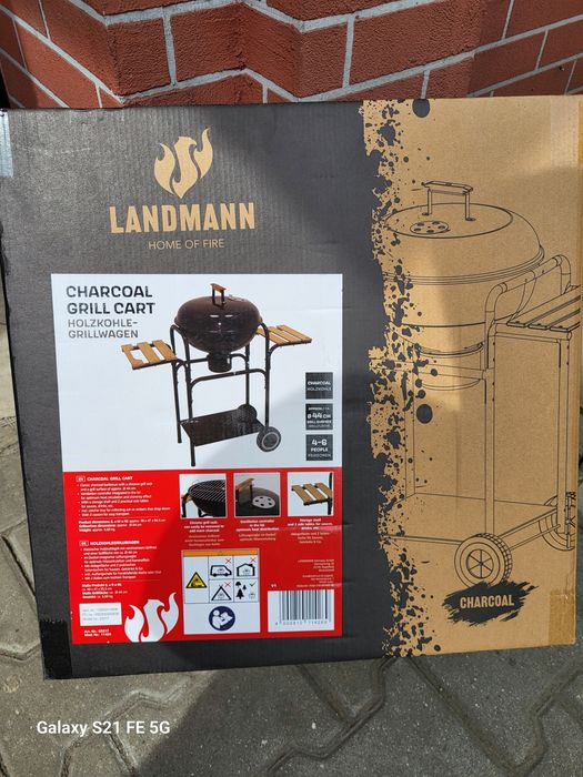 Nowy Grill kulisty Landmann 3 Półeczki Kółka