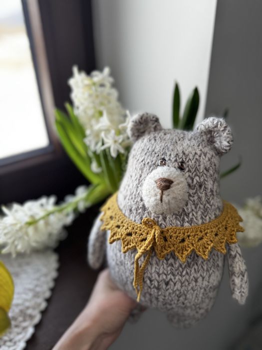 Miś ręcznie dziergany,hand made,maskotka,zabawka